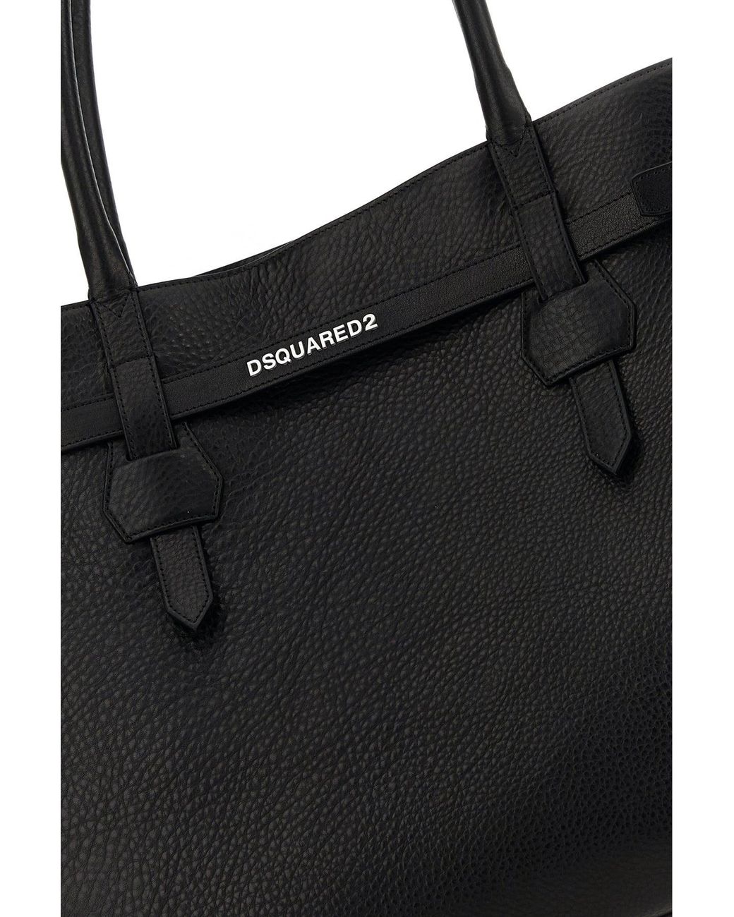 DSquared² Black Leather Twin Shopping Bag