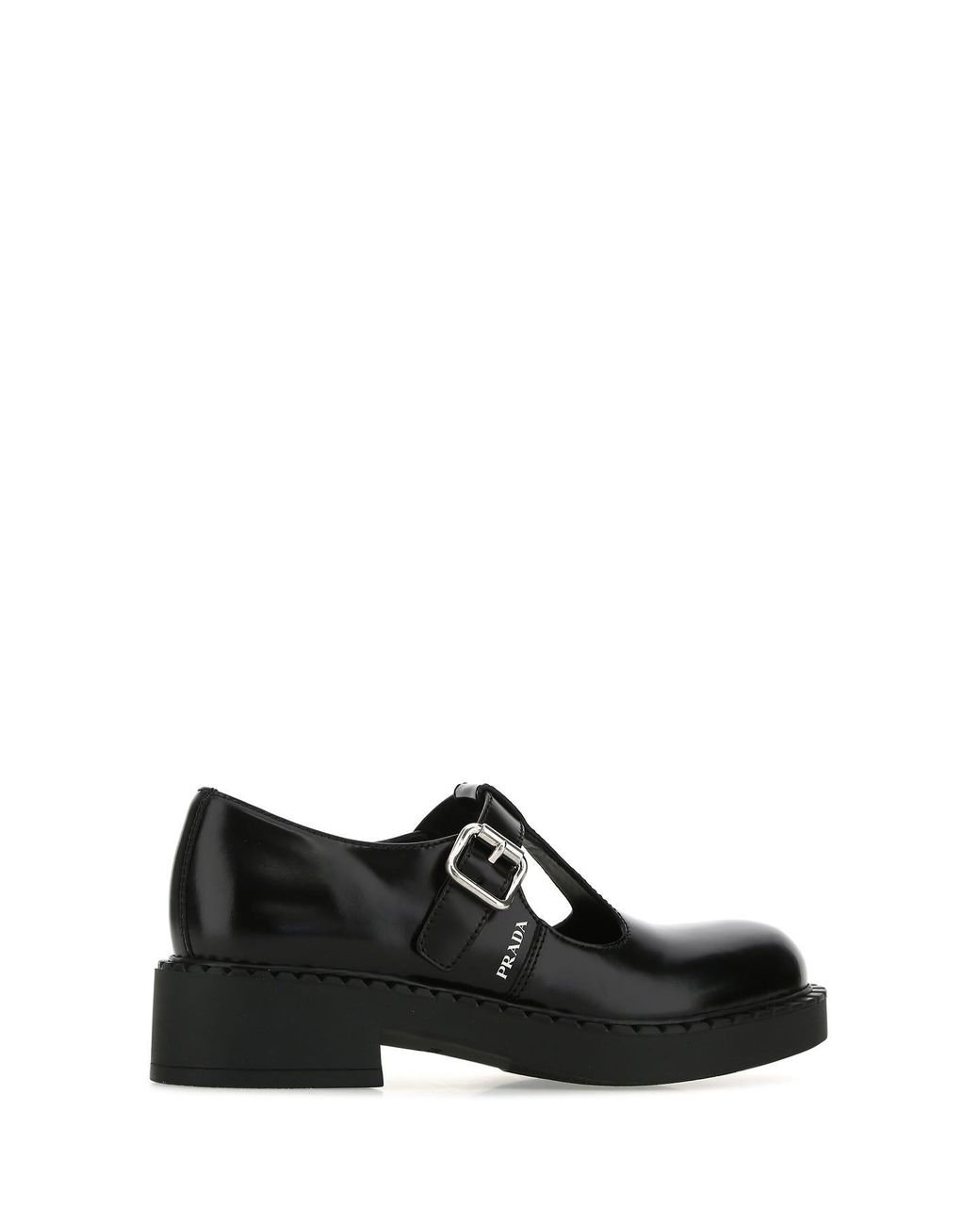 Prada Black Leather Monk Strap Shoes | Lyst