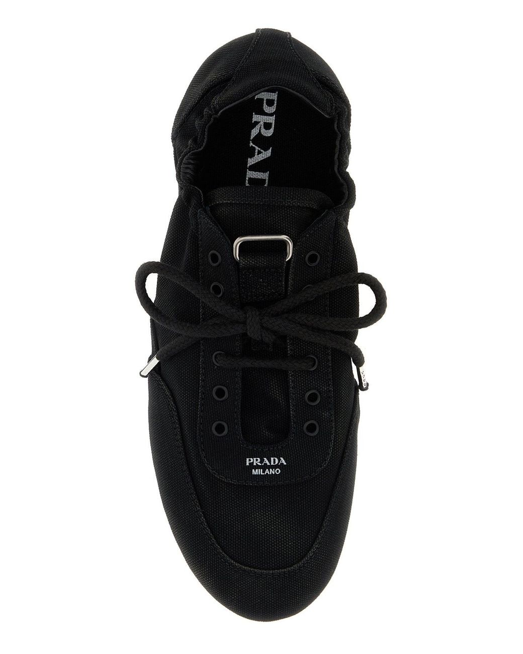 Sneakers Collapse in tela nera di Prada in Black