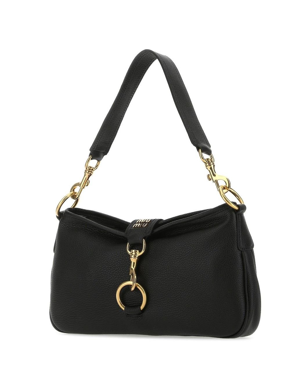 ショルダーバッグ・ポシェット Miu Miu Black Leather Penny Shoulder Bag Miu Miu Penny Shoulder Bag | Black | FARFETCH
