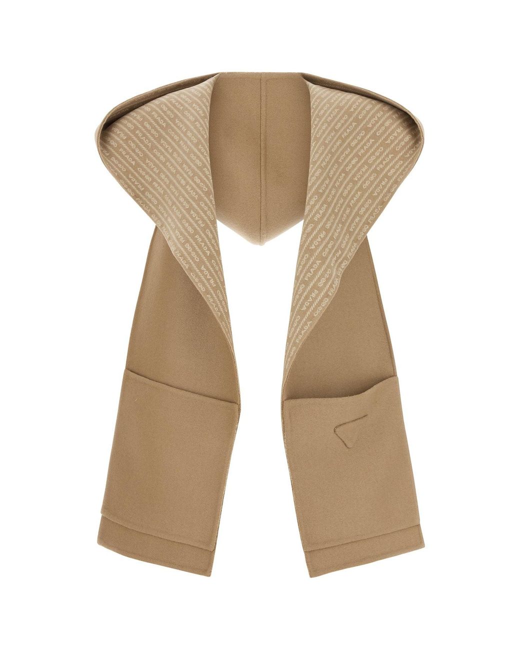 Sciarpa in lana cammello di Prada in Natural