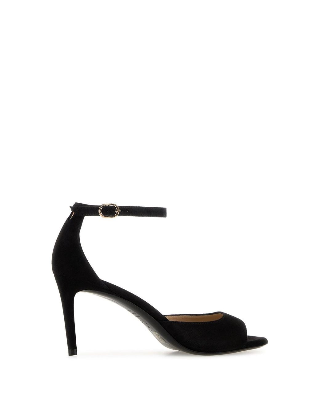 Stuart Weitzman Black Suede Nudistia Sandals