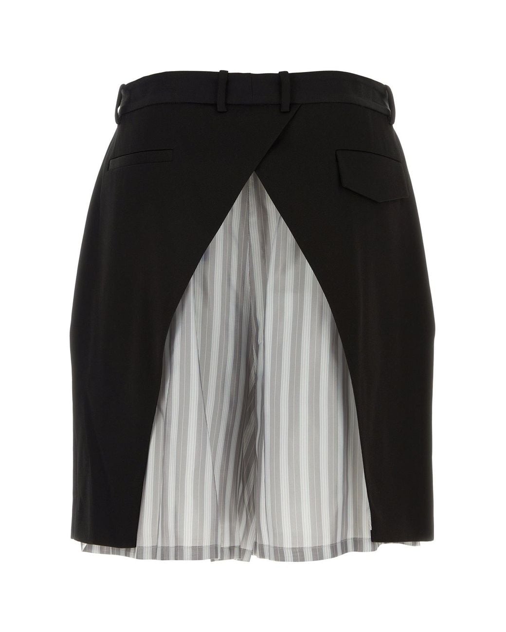 NAMACHEKO Black Multicolor Cupro And Wool Tidan Bermuda Shorts for men