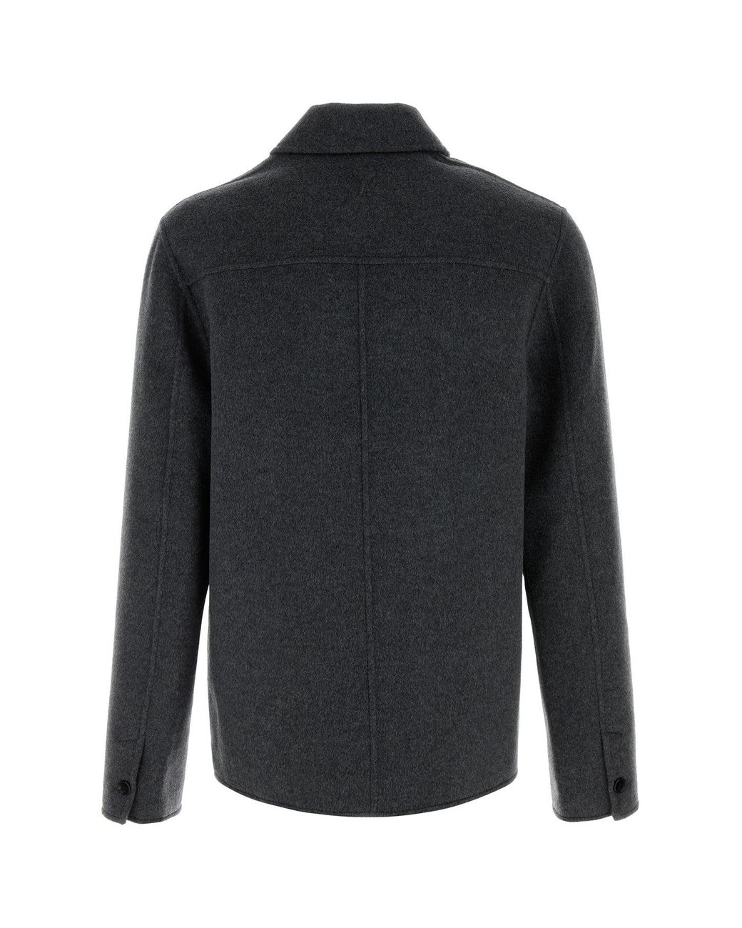 AMI Black Ami Dark Flannel Jacket for men