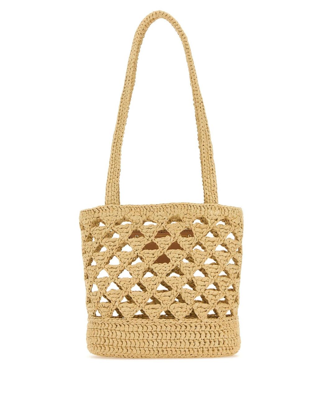 Borsa a mano in paglia di Prada in Metallic