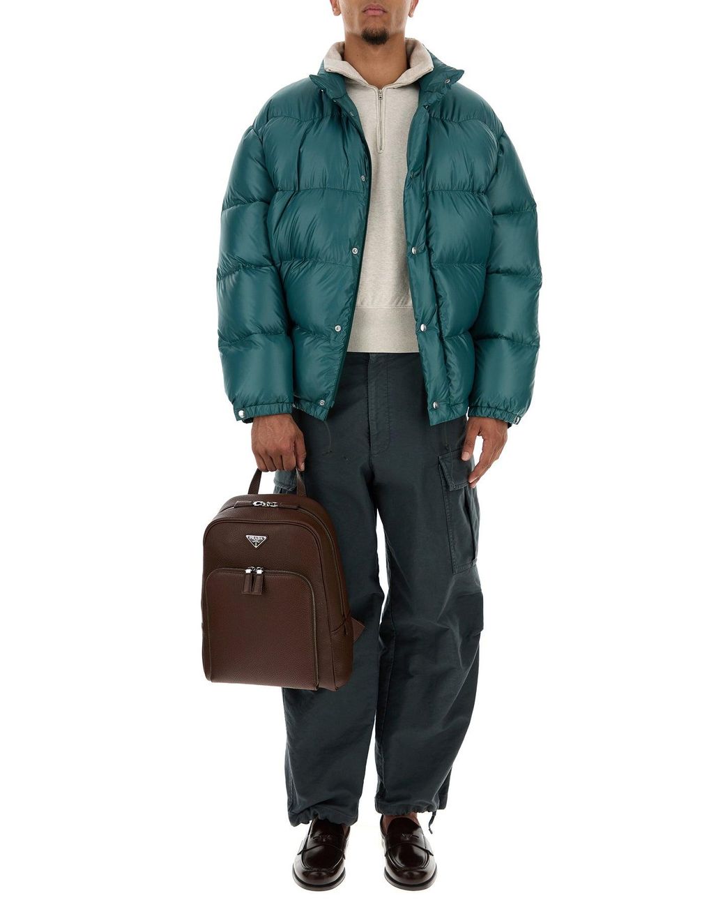 Zaino in pelle marrone di Prada in Brown da Uomo