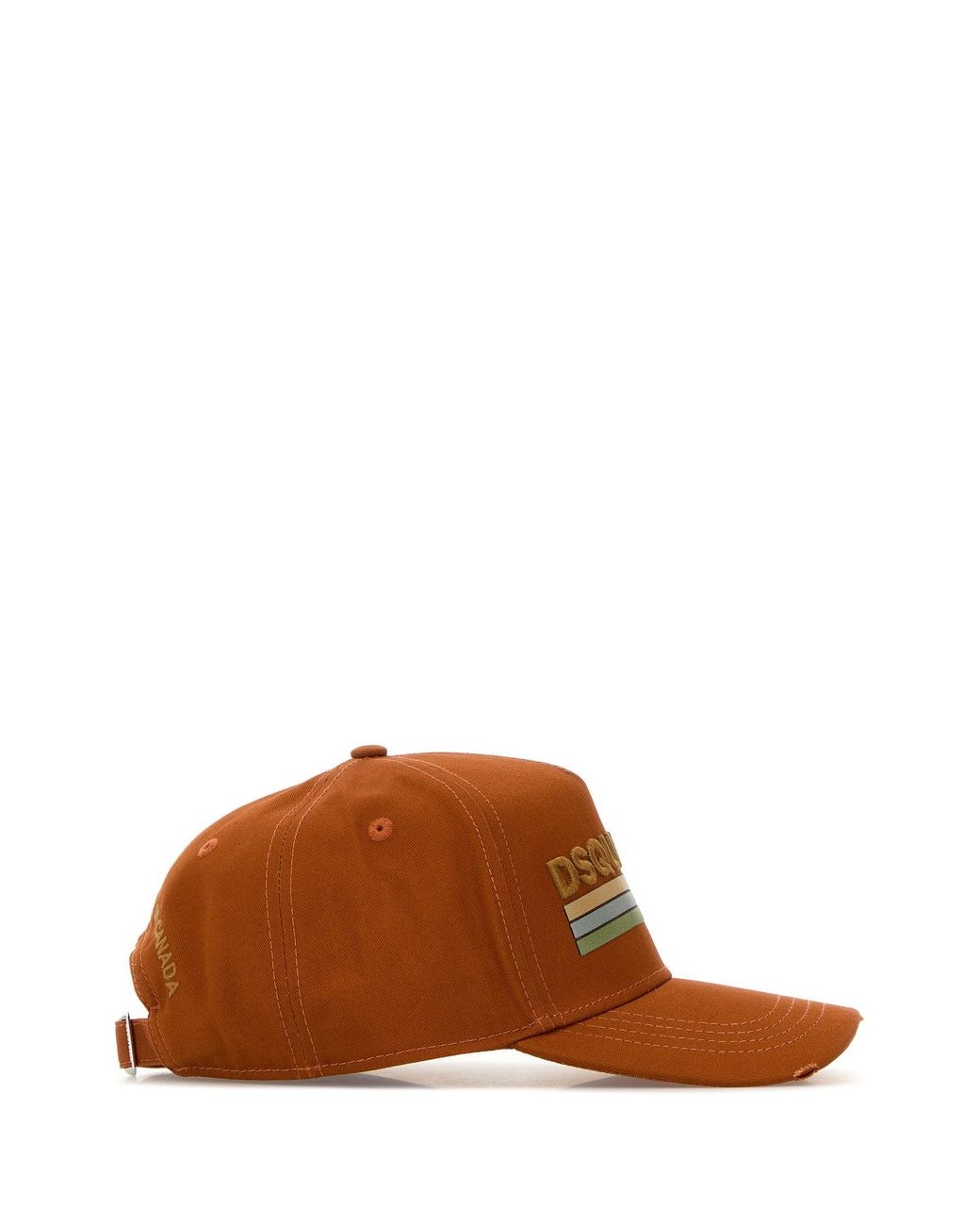 DSquared² Brown Orange Cotton Baseball Cap for men