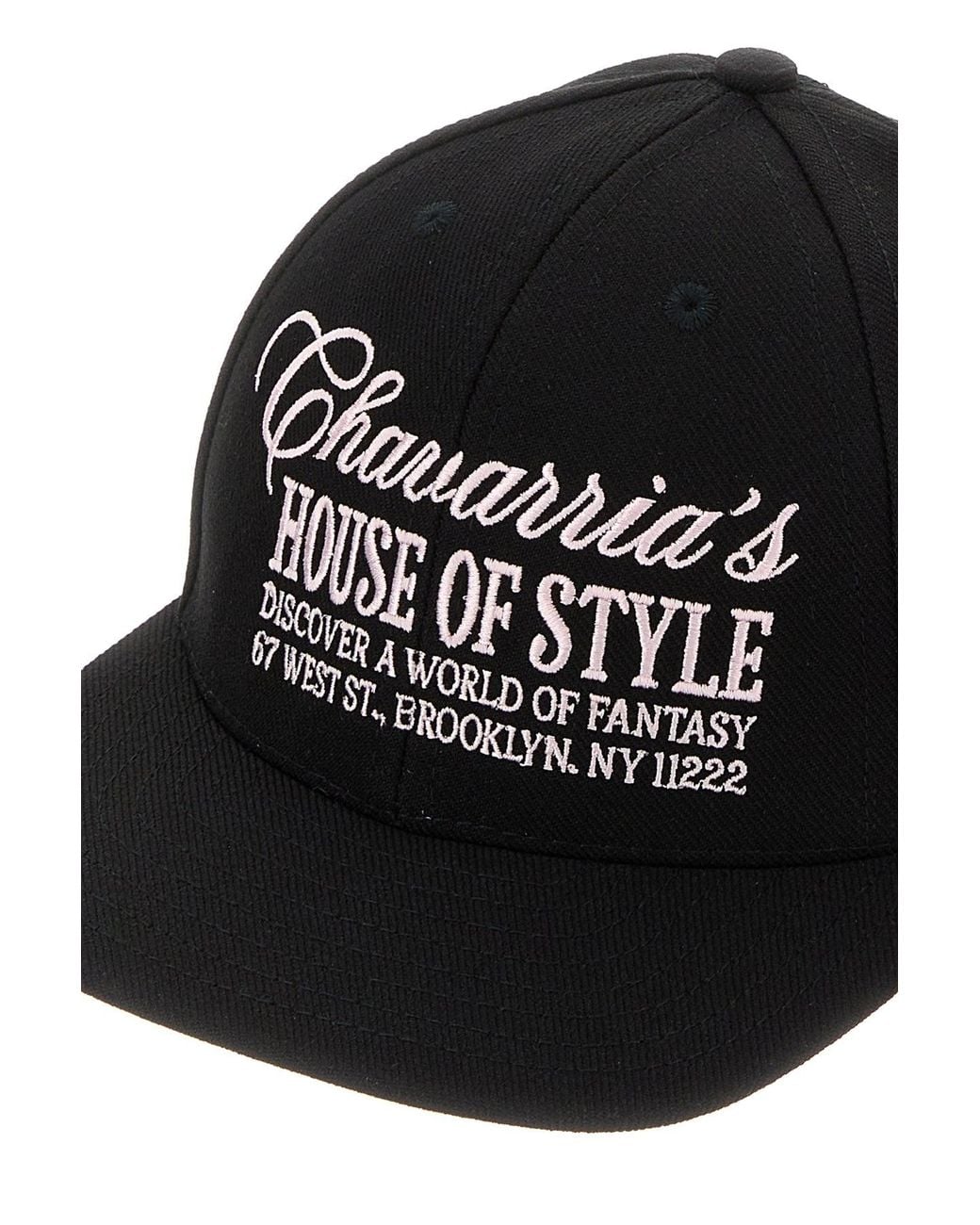 Willy Chavarria Black Canvas Baseball Cap for men