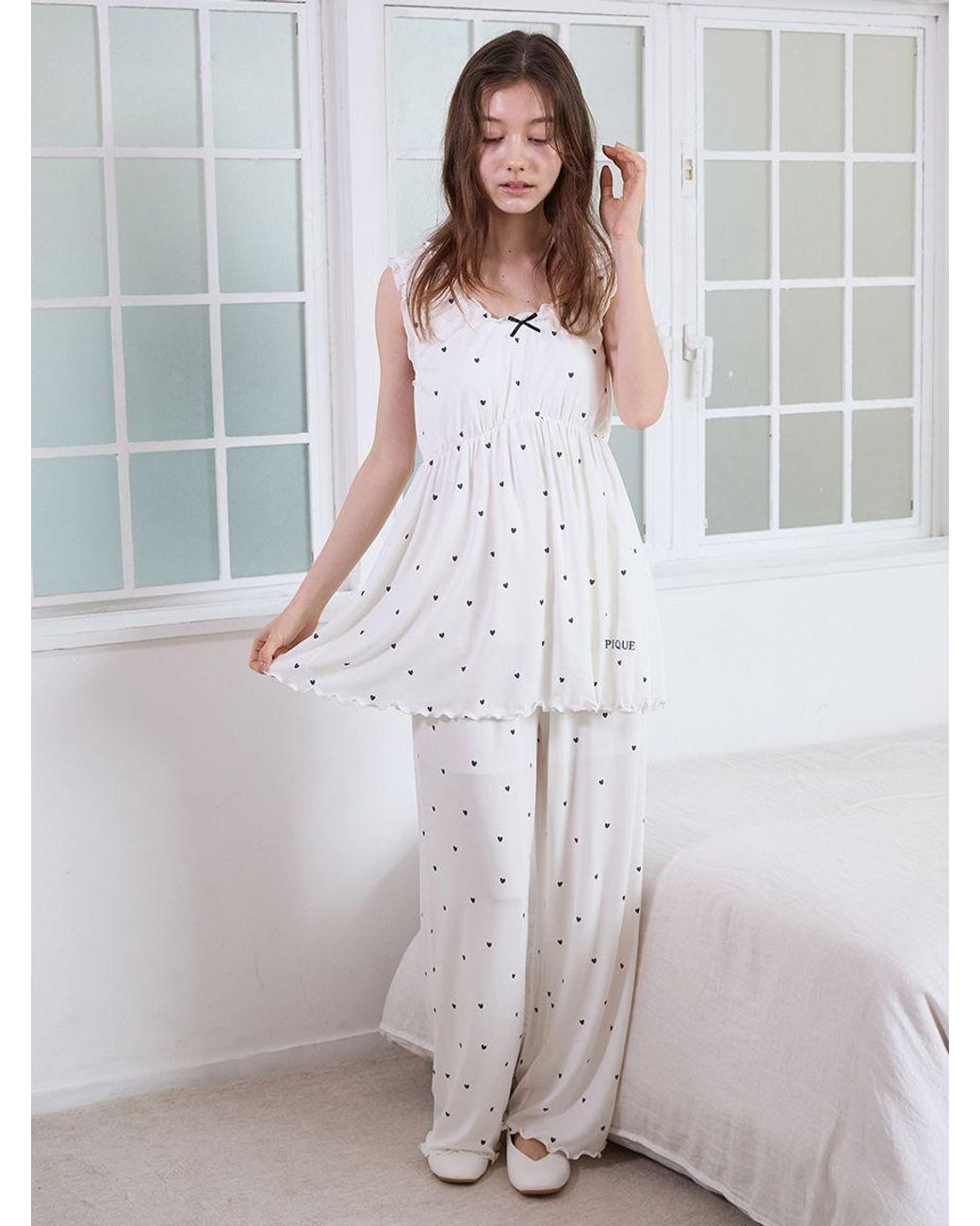 gelato pique Pink Cool-Touch Heart Frilled Pants