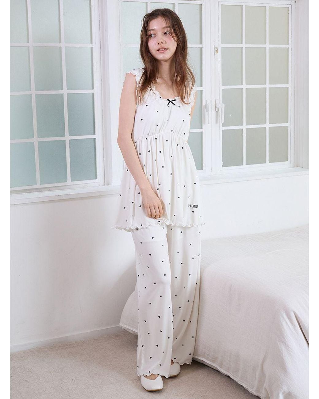 gelato pique Pink Cool-Touch Heart Frilled Pants