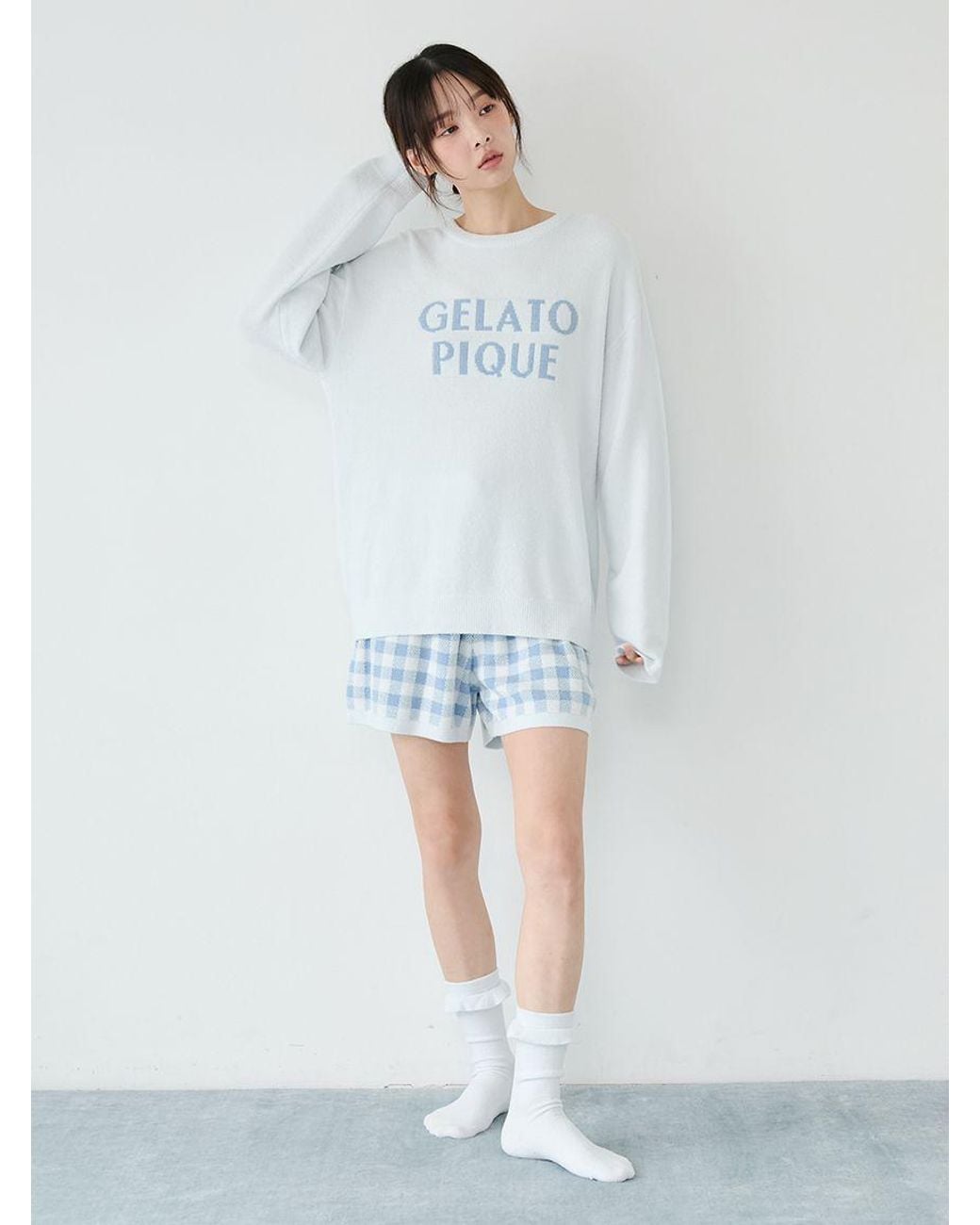 gelato pique White Frill Logo Socks