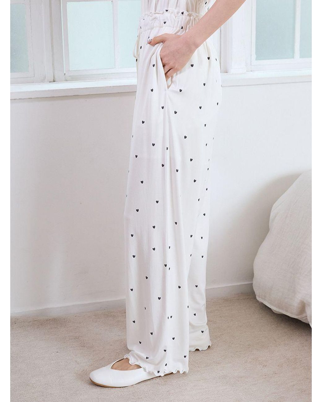 gelato pique Pink Cool-Touch Heart Frilled Pants