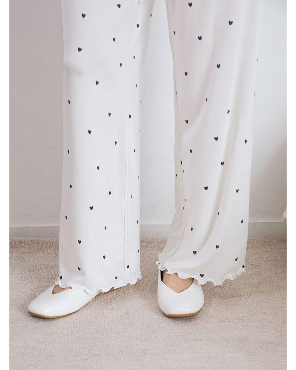 gelato pique Pink Cool-Touch Heart Frilled Pants