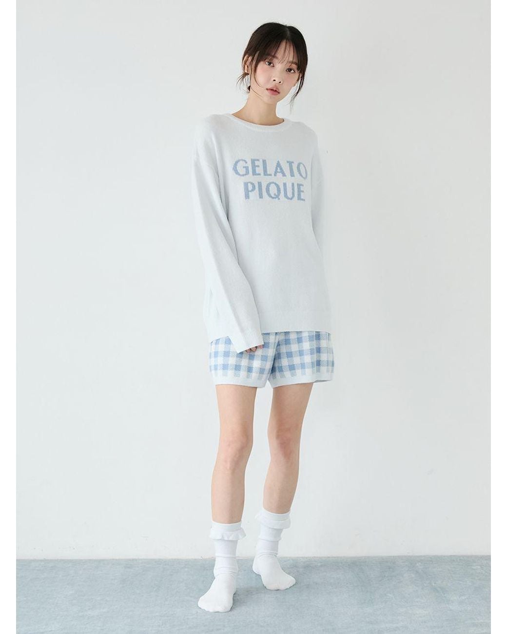 gelato pique White Frill Logo Socks