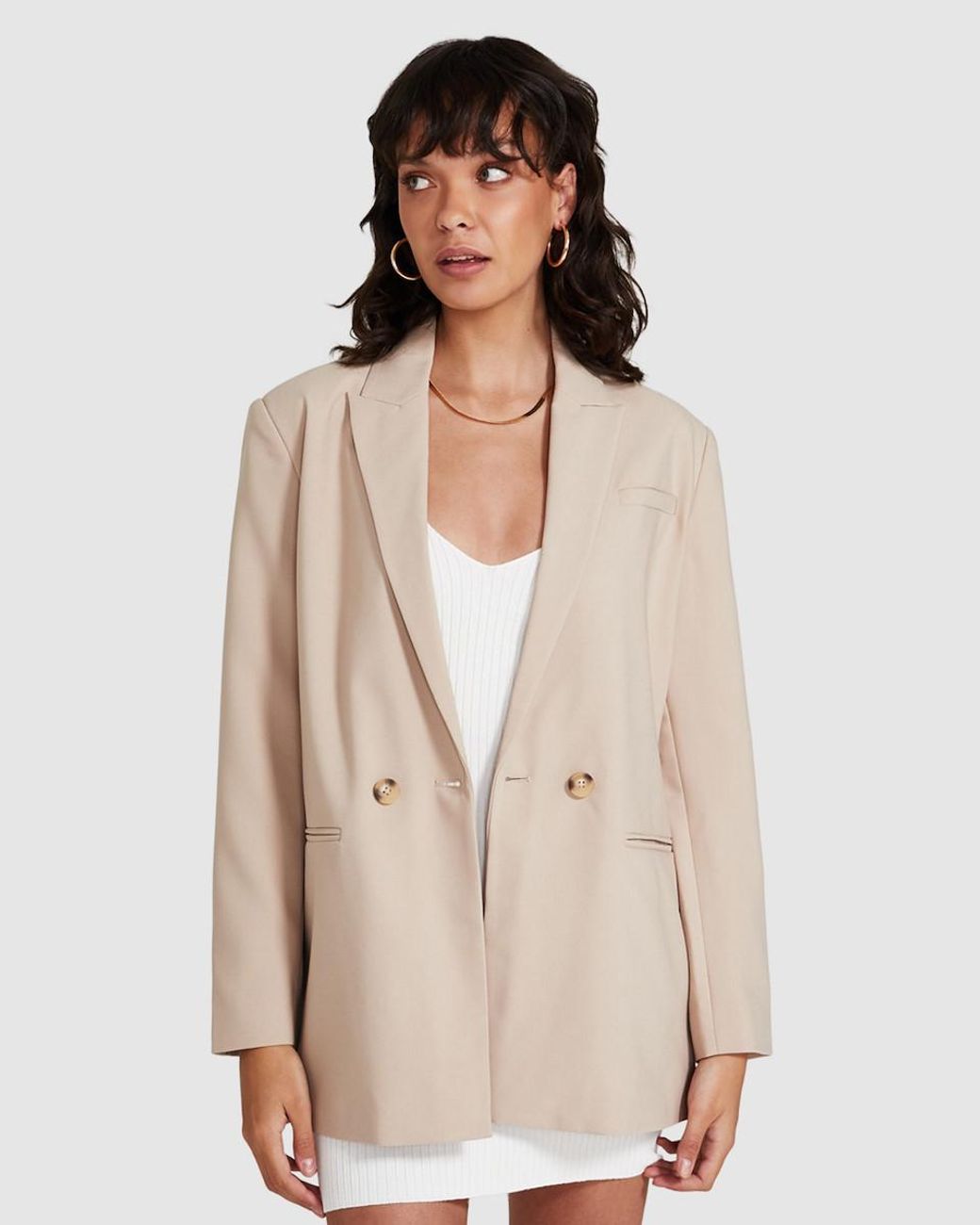 tan longline blazer