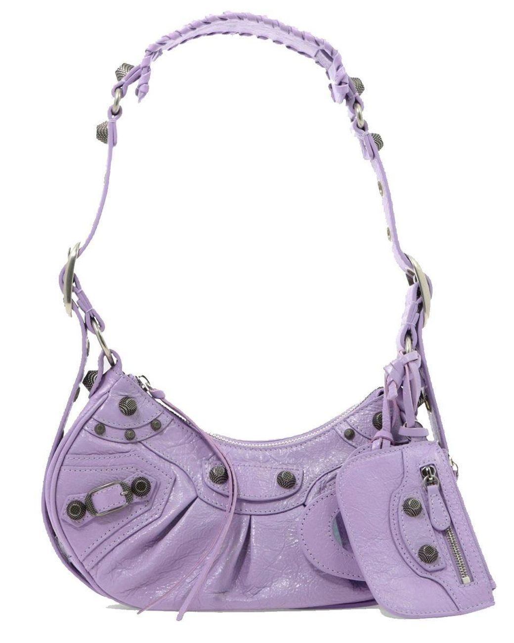 Balenciaga Violet Le Cagole Small Shoulder Bag With Crocodile ...