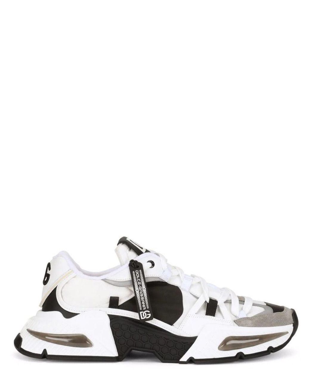 Dolce & Gabbana Black Panelled Airmaster Sneakers in White | Lyst