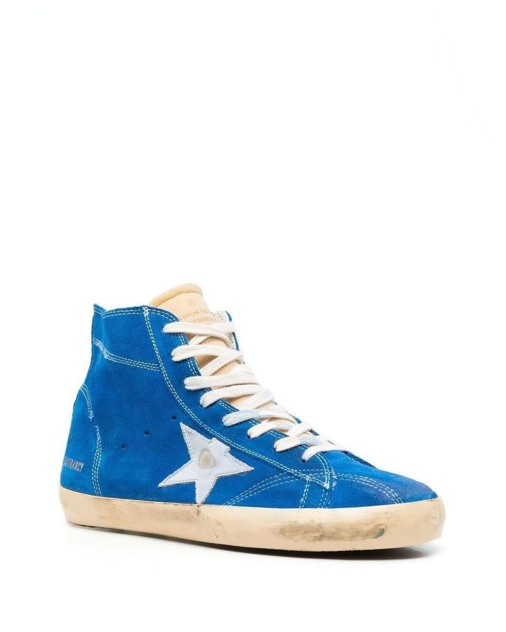 Golden Goose Blue Suede Francy Hi Top Sneakers