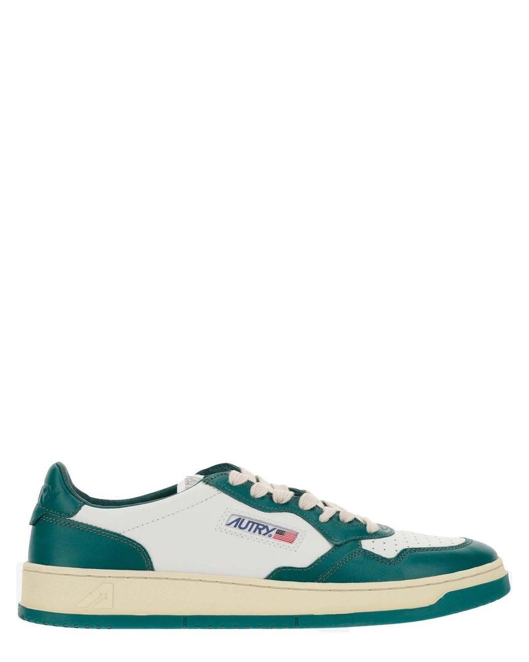 Autry Bicolour And White Medalist Sneakers in Green for Men | Lyst