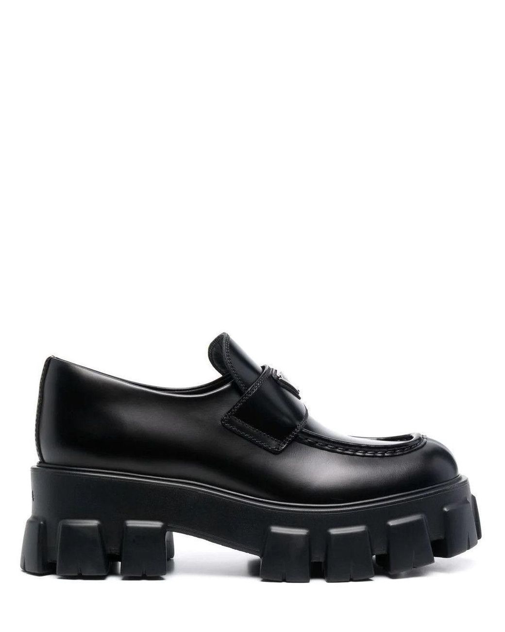 monolith brushed leather pointed loafers