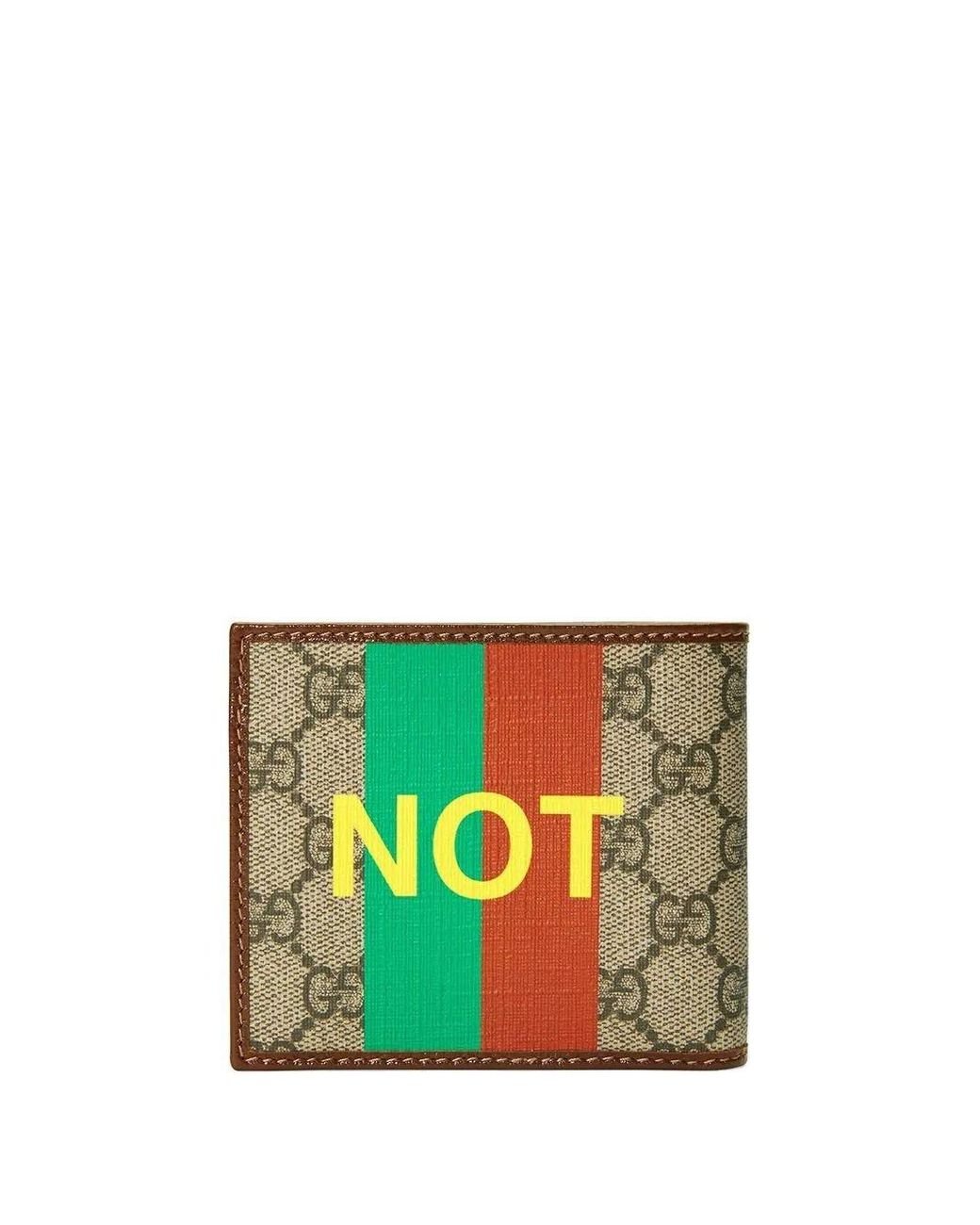 Gucci 'fake/not' Print Billfold Wallet in Natural for Men | Lyst
