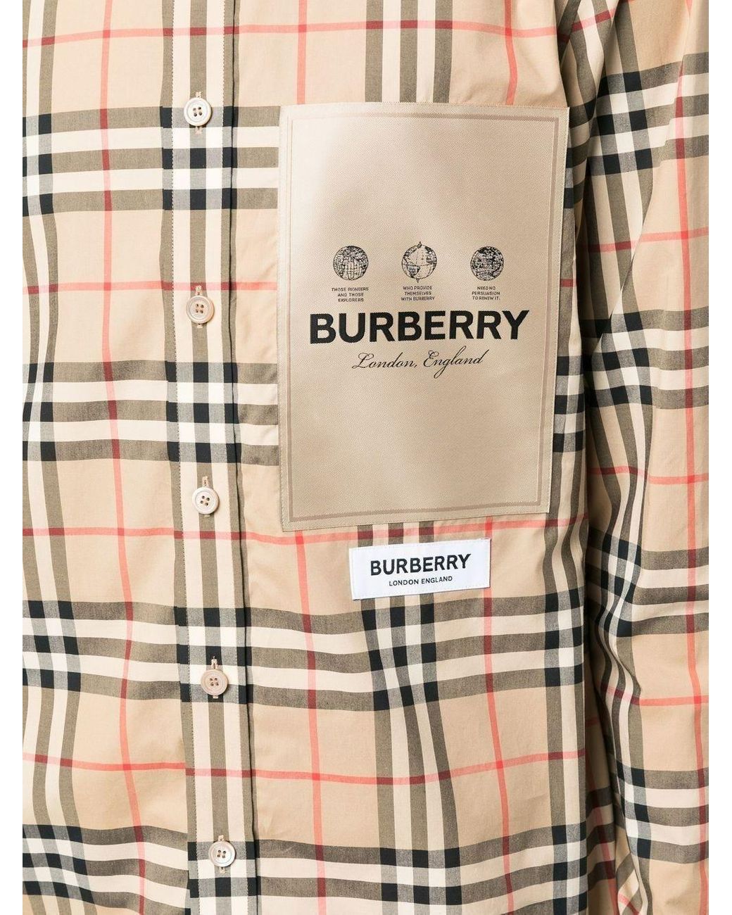 Burberry Logo Patch Cotton Shirt - Farfetch