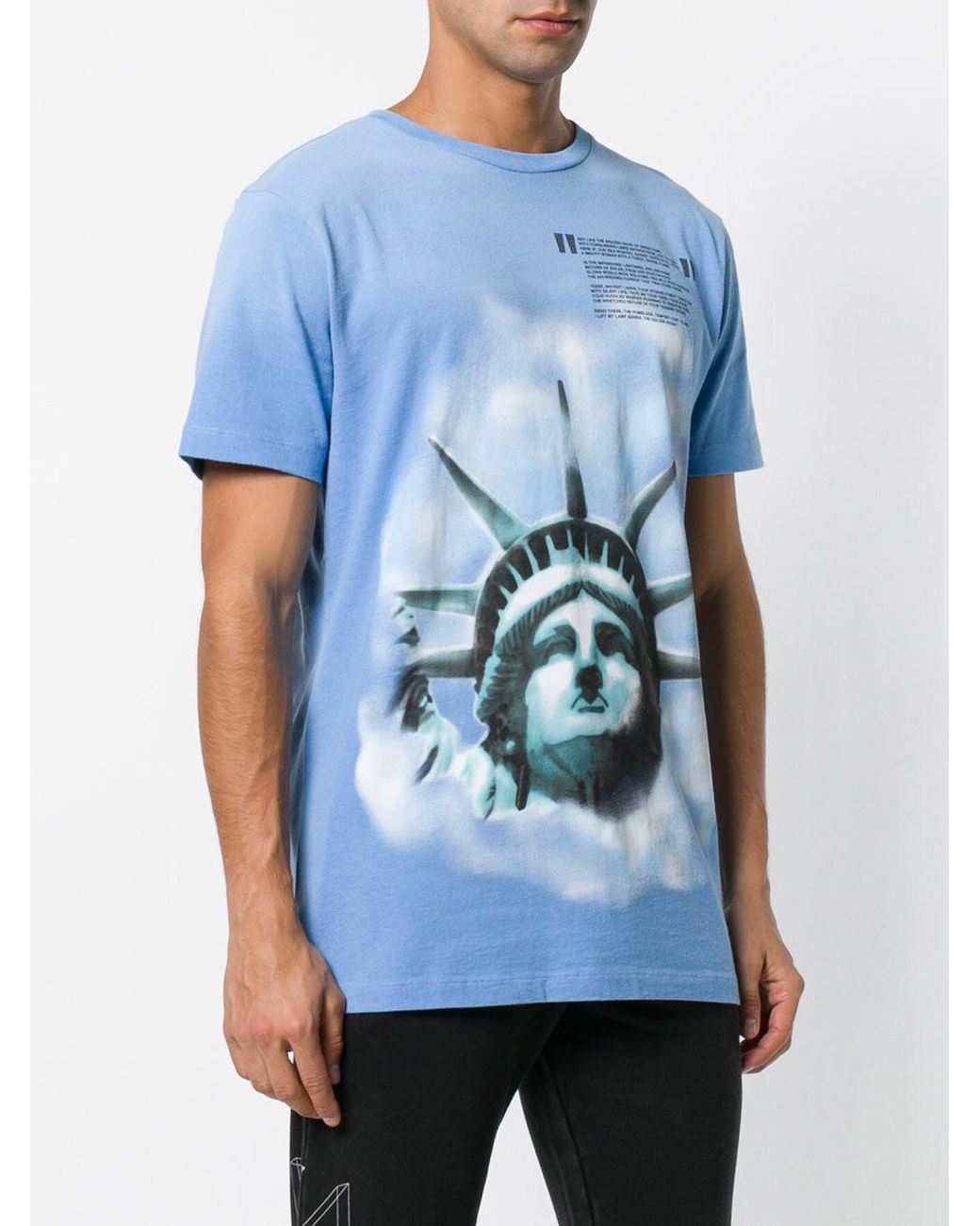 Off-White c/o Virgil Abloh Liberty T-shirt in Blue for Men | Lyst
