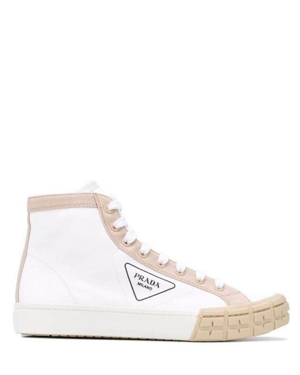 Prada Gabardine High Top Sneakers in White for Men | Lyst