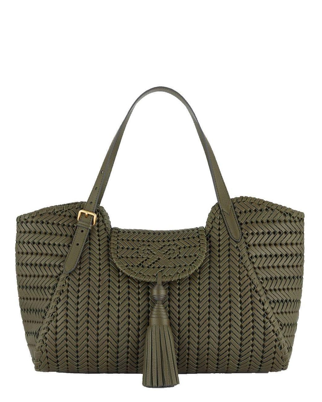 Anya Hindmarch The Neeson Tassel Tote In Green Lyst