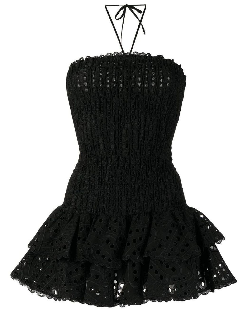 Charo Ruiz Black Megan Embroidered Mini Dress | Lyst