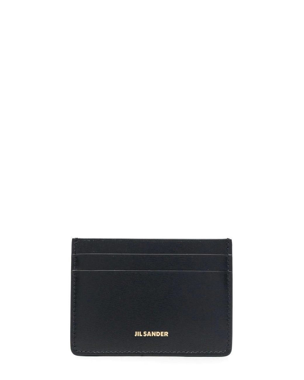 Jil Sander Logo Lettering Black Card Holder in Gray | Lyst