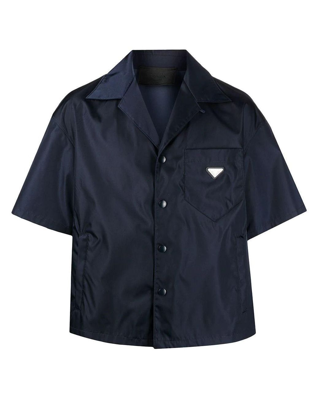 Prada Synthetic Navy Loose-fit Bowling Shirt in Blue for Men - Lyst