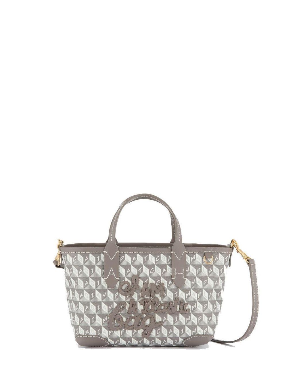 Anya Hindmarch I Am A Plastic Bag Tote Xs Motif in Gray | Lyst