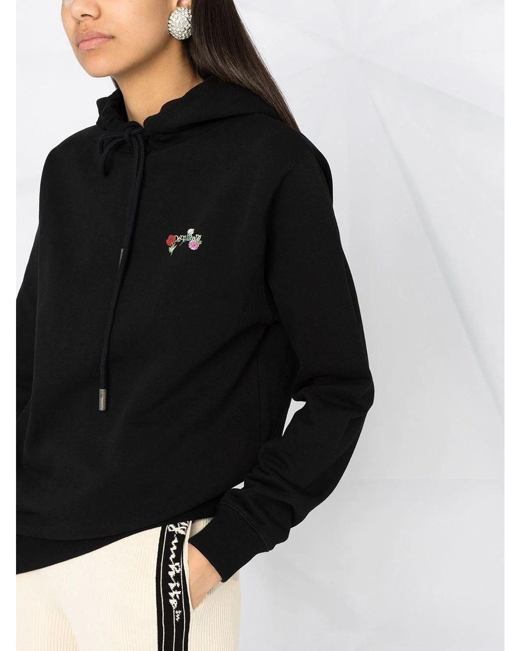 pink floral off white hoodie