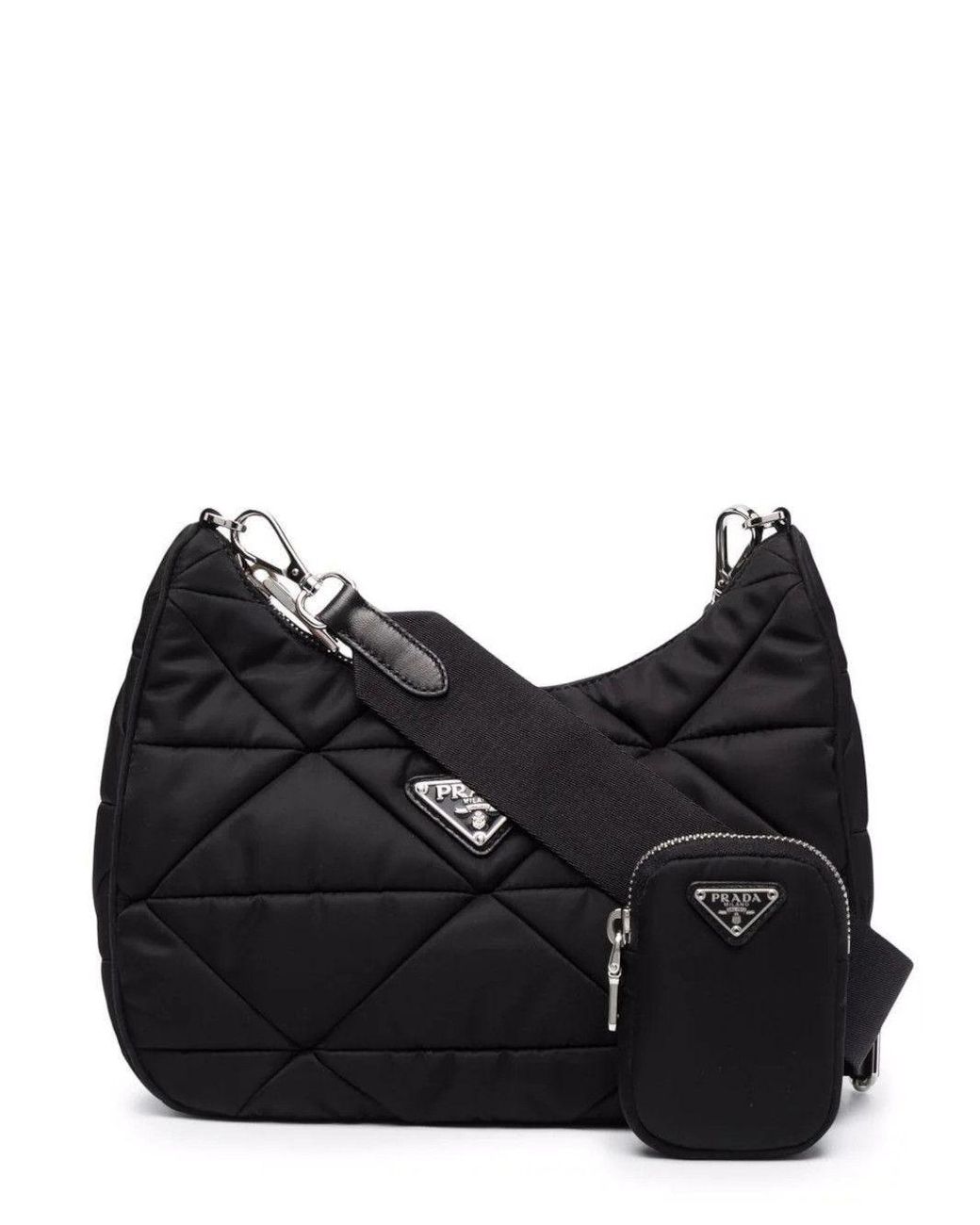 Prada Black Re-nylon Padded Hobo Bag | Lyst