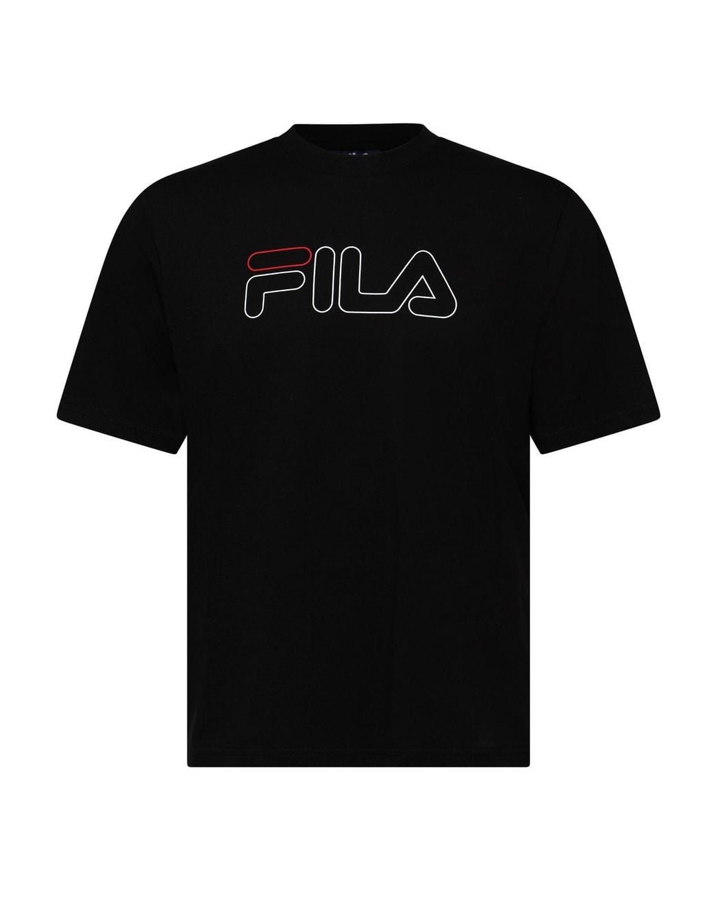 Fila Black Harrison Wordmark Crew Neck Jersey T-Shirt for men