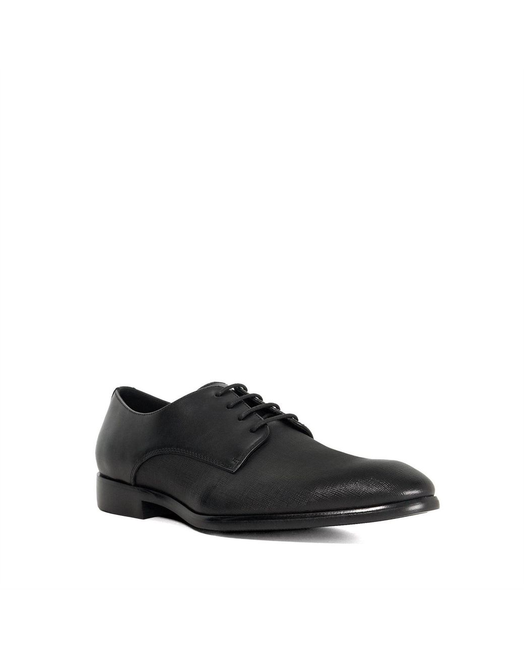 Dune Black Lo Solly Textured Lace Up Smart Shoes 9 (43) for men