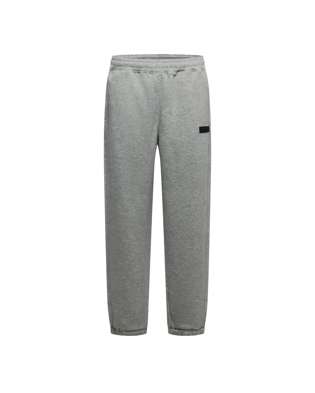 Original Esenciales Gray Miles Solid Patterned Joggers for men