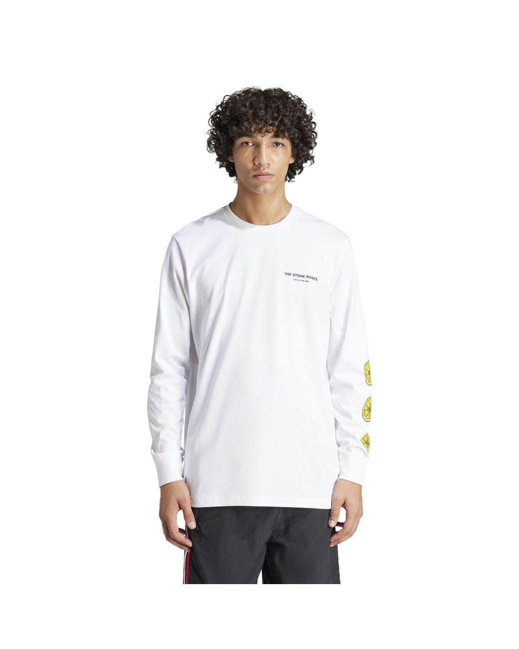 adidas Manchester United Stone Roses Long Sleeve T-shirt in White