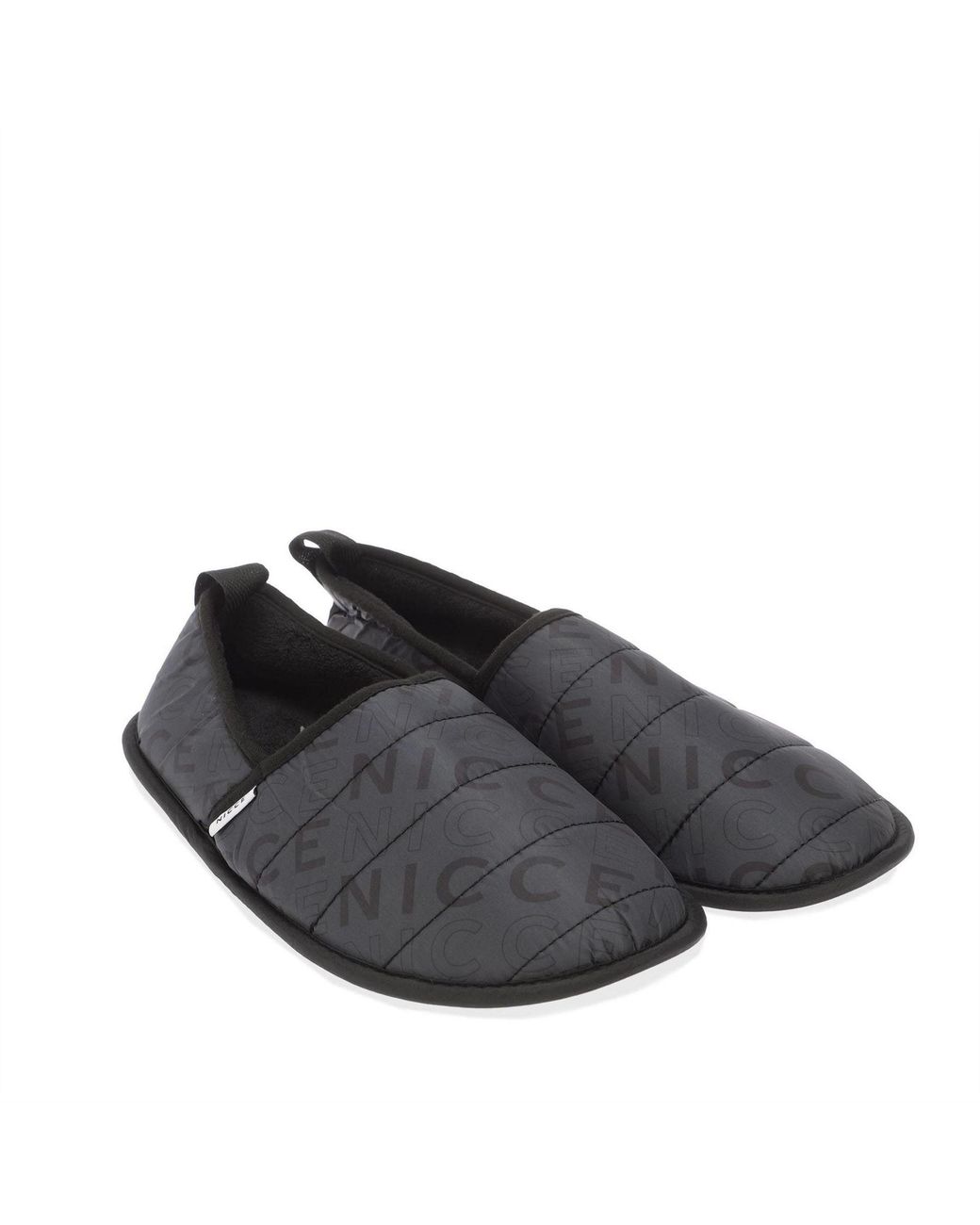 Nicce London Black Quilted Slippers for men