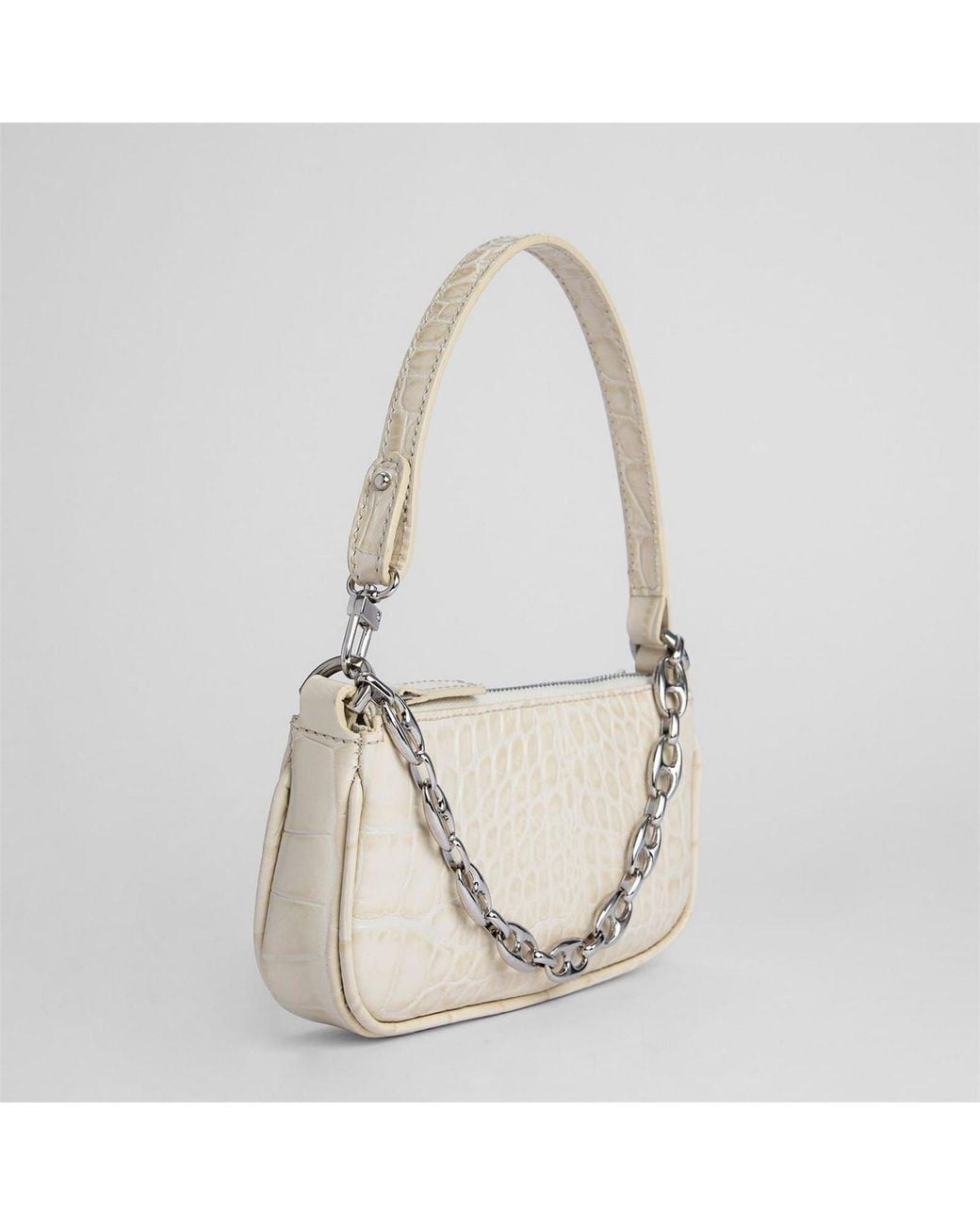 By Far White Rachel Croco Bag