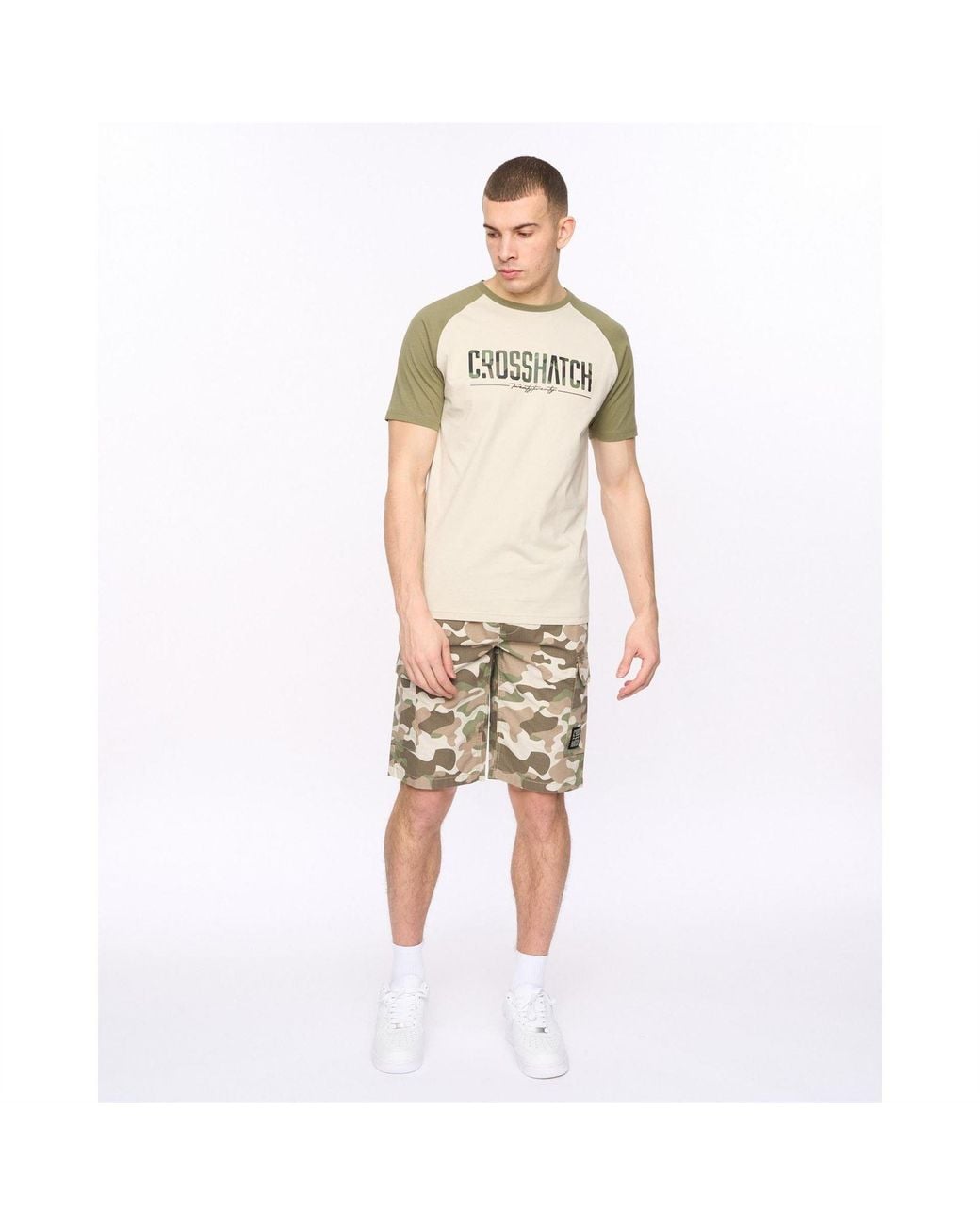 Crosshatch Natural Camtort Solid Bermuda Shorts for men