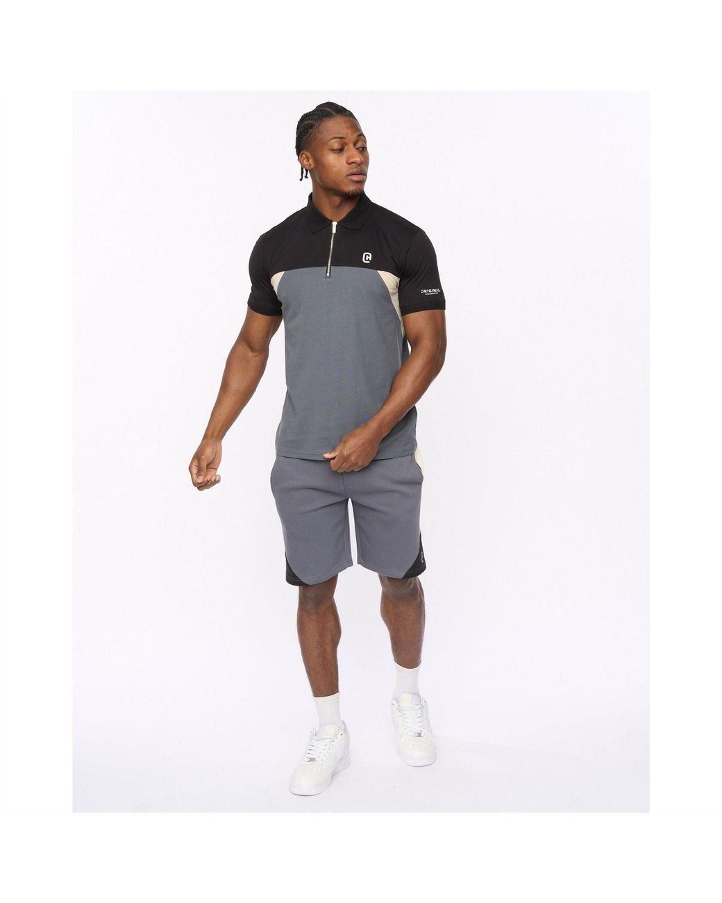 Crosshatch Blue Collared Neck Short Sleeve Regular Fit Polo Shirt for men