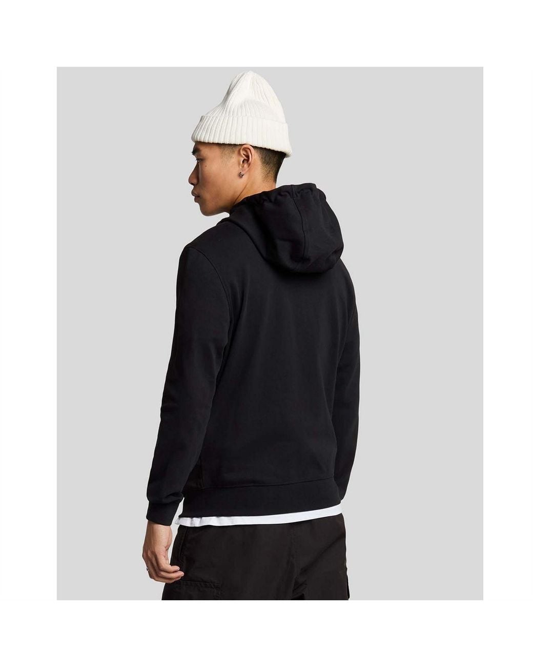 Lyle & Scott Black Hybrid Zip Through Hoodie for men