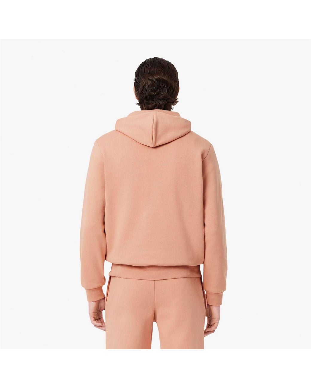 Lacoste Pink Cotton Fleece Hoodie for men