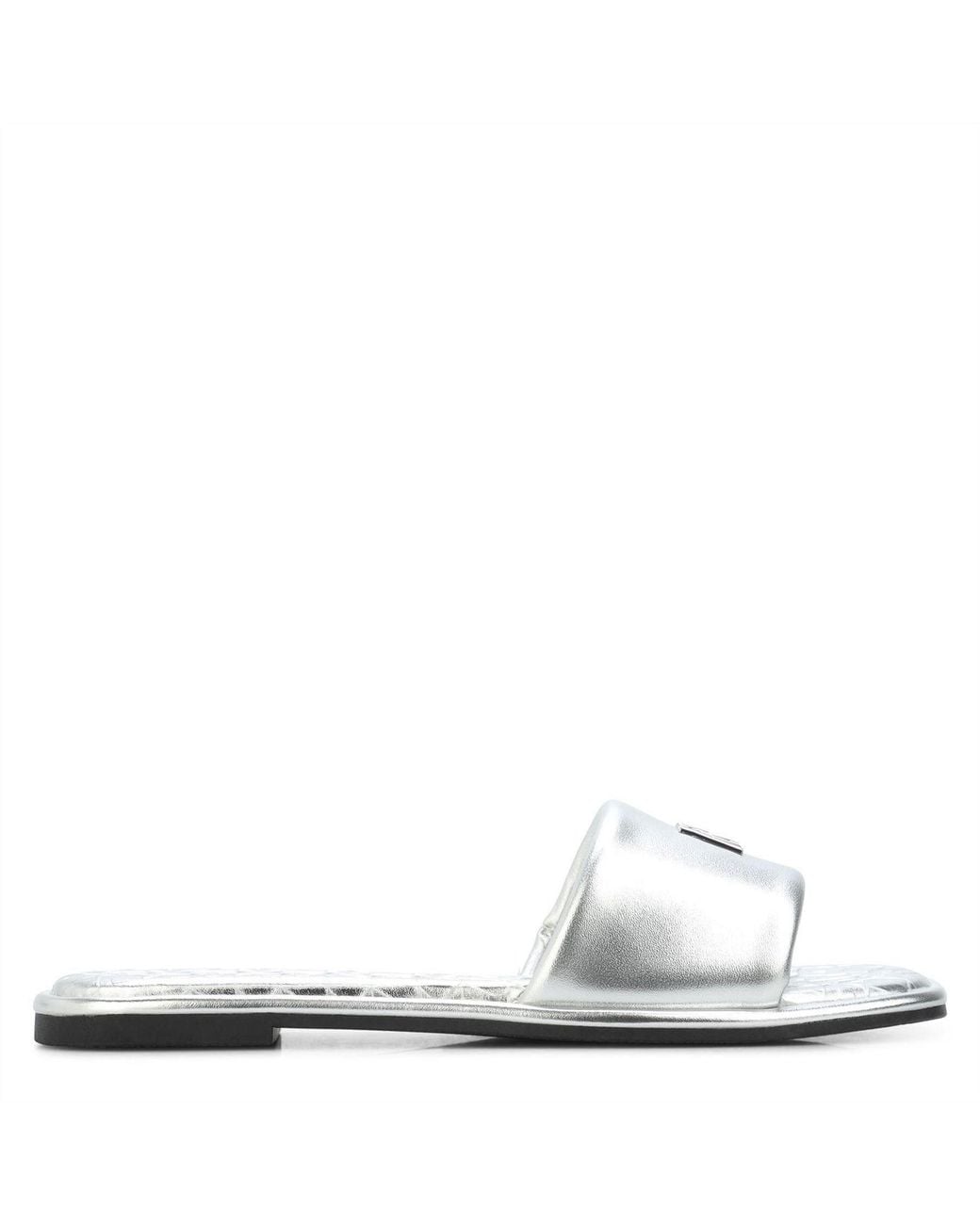 DKNY White Flat Sliders