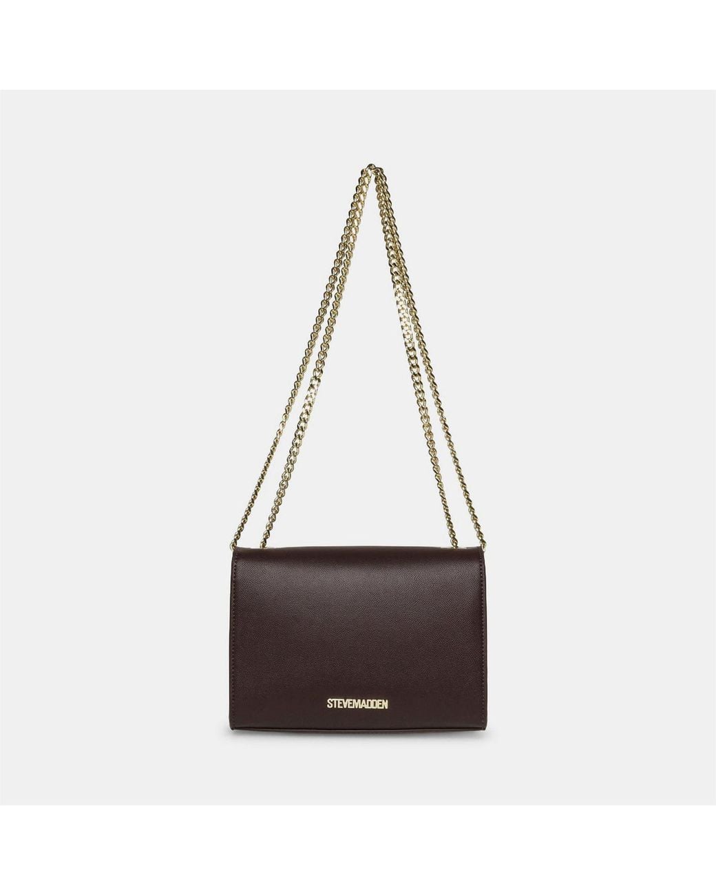 Steve Madden Brown Bramone Cross Body Bag With Chain And Hardware