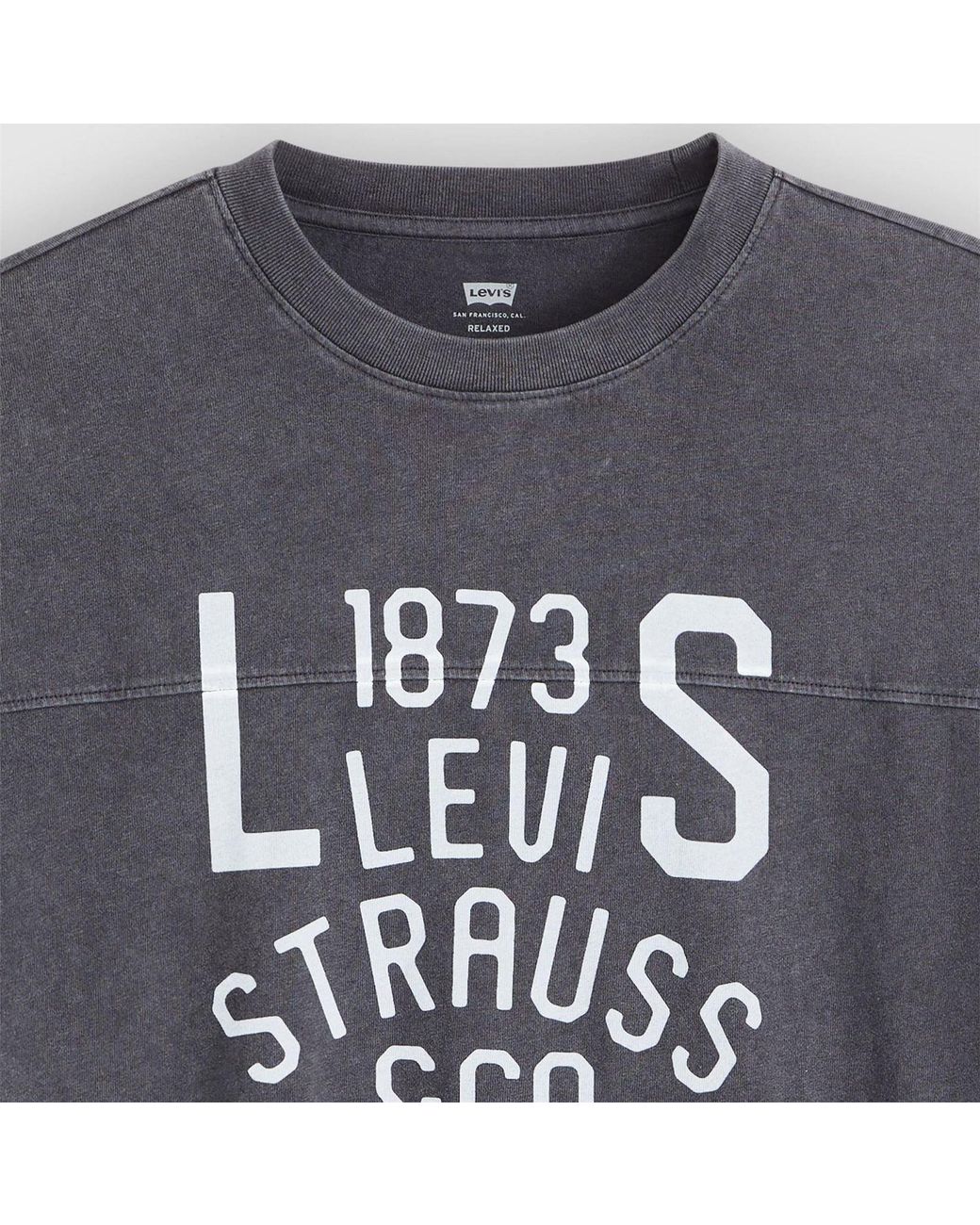 Levi's Gray Lockwood Text Graphic Crew Neck Short Sleeve T-Shirt for men