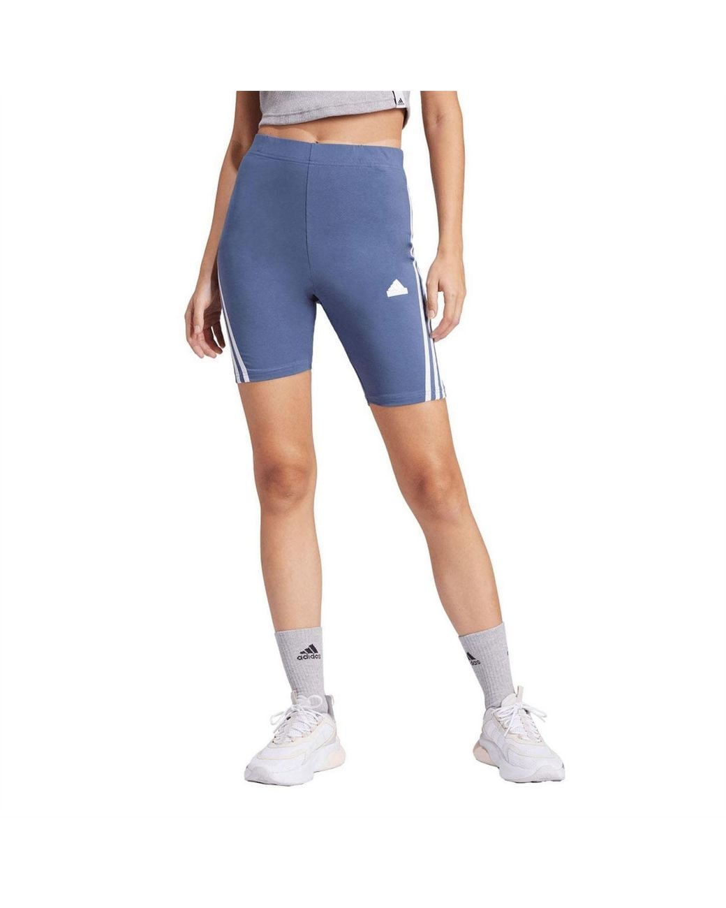 Adidas Blue Future Icons 3-Stripes Bike Shorts