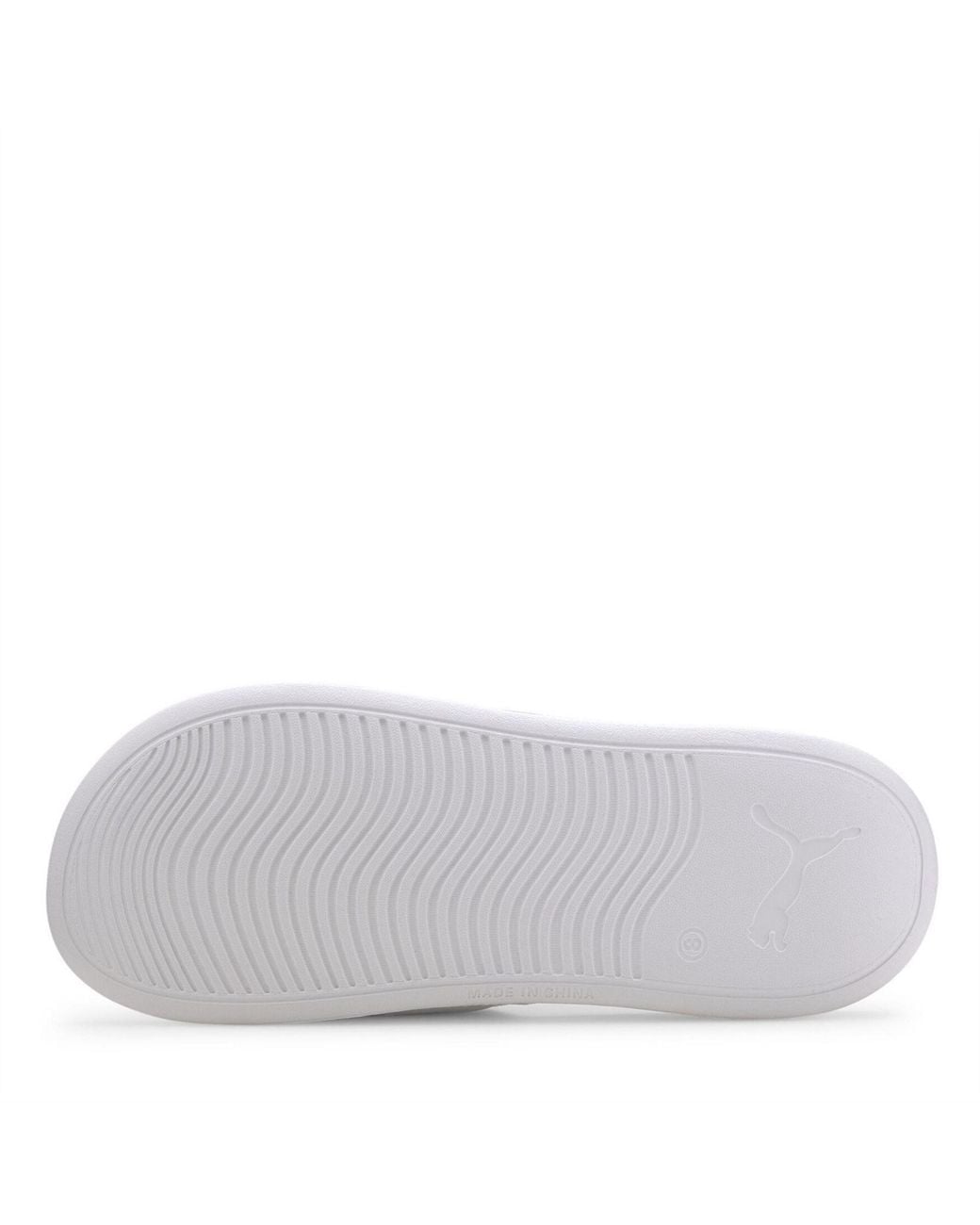PUMA White Popcat Logo Sliders for men
